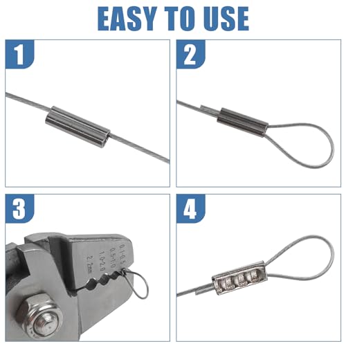100pcs Double Barrel Fishing Crimp Sleeves - Inner Dia 1.0mm