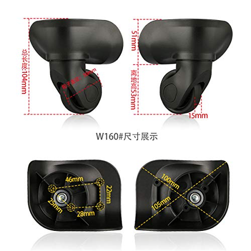 Fibroxify 2-Pack Swivel Luggage Wheels Replacement Set for Suitcases