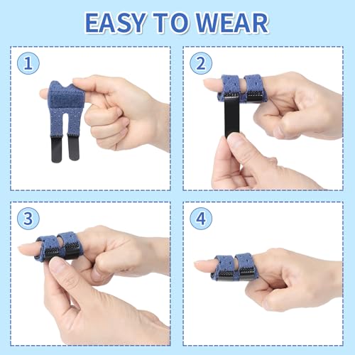 Trigger Thumb Splints - Breathable Finger Splint, Blue - 4 Pcs