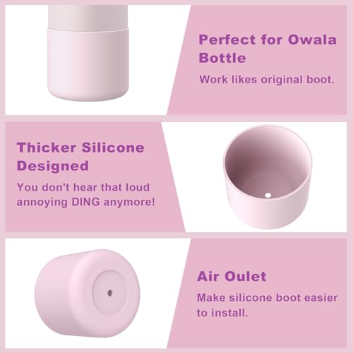 Silicone Water Bottle Boot - 2PCS Grey+Pink for Owala 24oz