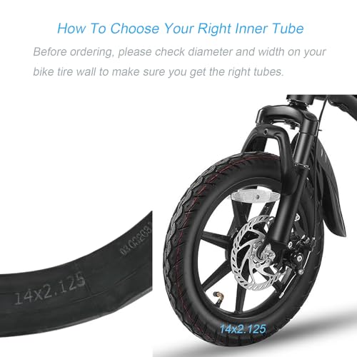 14x2.125 Electric Scooter Inner Tubes - 2 Pack with Angled Valve