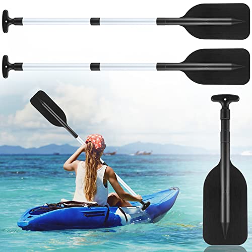 Telescoping Canoe Paddles 2 Pack - Adjustable 21.3-41.7 In - Black