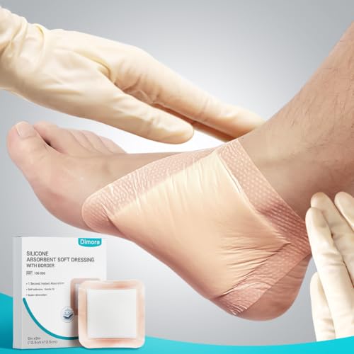 Ultra-Absorbent Silicone Wound Dressings - 5" x 5" 10 Count