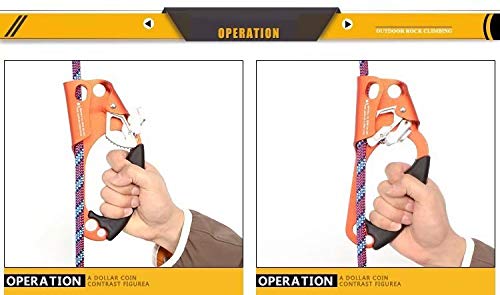 SZCQ SRT Climbing Hand Ascender Aviation Light Alloy Mountaineering Rock Ergonomic Rappelling Gear Equipment Right Handled Ascender Arborist Tree Climber Rigging