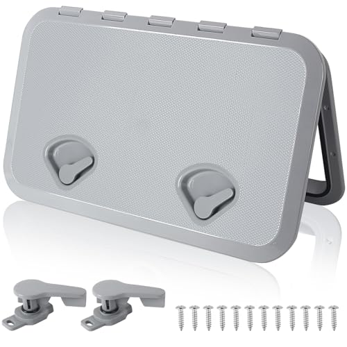 Grey Marine Boat Deck Hatch Cover 24x14 Inches - Waterproof Inspection Hatch for Marine, RV, Caravan