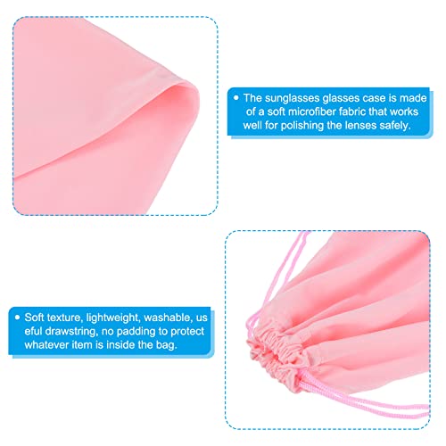 Ski Goggle Bag - Microfiber Storage Sleeve with Drawstring - Pink