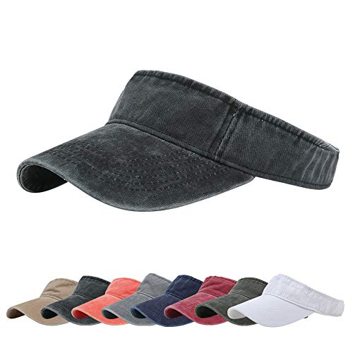 Sun Visor Hat - Cotton Baseball Cap for Men & Women - Black