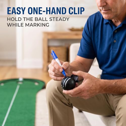 Golf Ball Liner & Marking Tool Set with 2 Fade-Resistant Stamp Markers