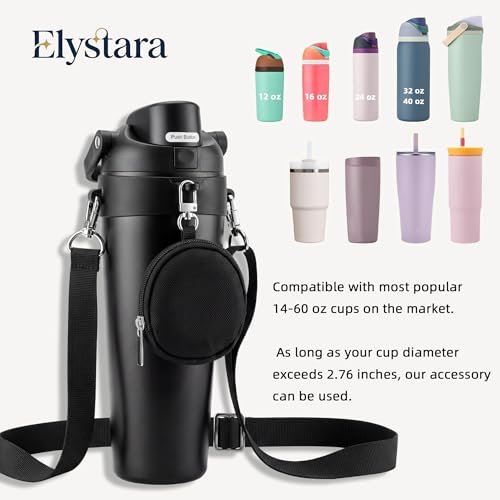 Pink Water Bottle Carrier Strap Set for Owala 16oz-40oz - Elystara
