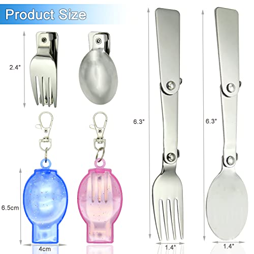 Portable Folding Fork and Spoon Set with Case - 2PCS Cutlery