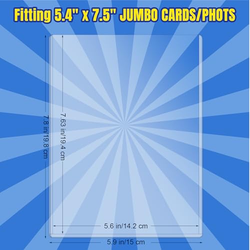 AKONEGE 12 Pack Jumbo Card Sleeves Size L 5.4" x 7.5" Hard Plastic Protectors