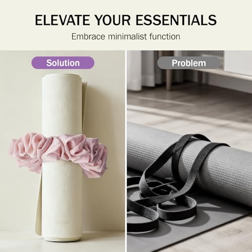 Stretchable Velvet Yoga Mat Holder Scrunchie - Purple