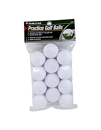 Golf Practice Balls - 12 Pack Hollow Dimpled White Training Balls