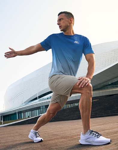 Men's UPF 50+ Sun Protection Rash Guard - 3X-Large Gradient Blue