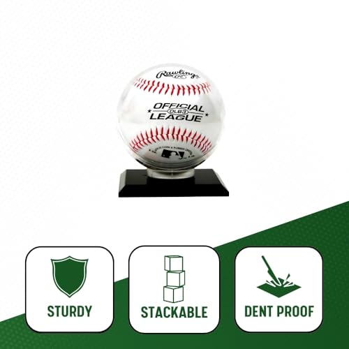 Acrylic Baseball Display Case Holder with Black Base - Qty 1