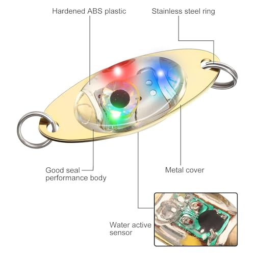 Skylety 10 Pcs LED Fishing Lures Flasher Saltwater Bass Bait for Deep Sea & Boat Fishing