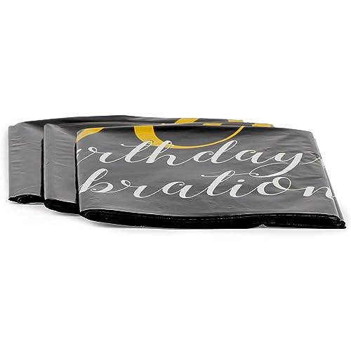 Sparkle and Bash 3 Pack Happy 90th Birthday Tablecloth, Disposable Plastic Cover (54 x 108 in) - Cheers to 90 Years Party Supplies
