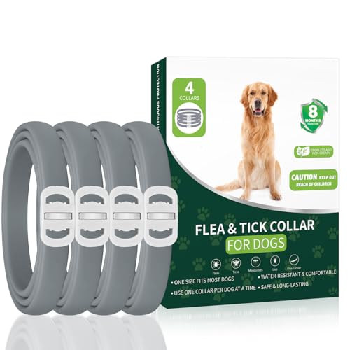 Flea & Tick Collar for Dogs – 4-Pack, 32 Months Protection, Adjustable