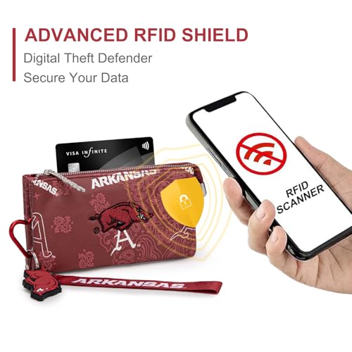 Razorbacks Organizer Wallet for Women - RFID Leather Clutch