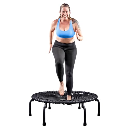 39-Inch Fitness Trampoline - Indoor Rebounder, 300 lb Capacity - Matte Black