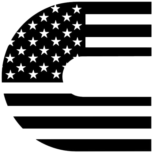 American Flag Vinyl Decal - 5x5 Inch Glossy Black Sticker for Trucks