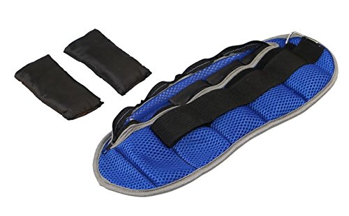 GYMENIST 8-LB Adjustable Ankle & Wrist Weights Set for Exercise - Blue, 4-LB Each