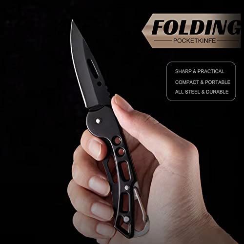 Small EDC Folding Pocket Knife - Stainless Steel Keychain Box Cutter