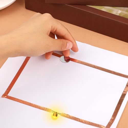 2pcs Copper Foil Tape Kit for Stained Glass, 1/4"x65.6 Feet Double-Sided Adhesive Conductive Tape with Plastic Scraper Supplies for EMI Shielding Electrical Repair Guitar Muffling