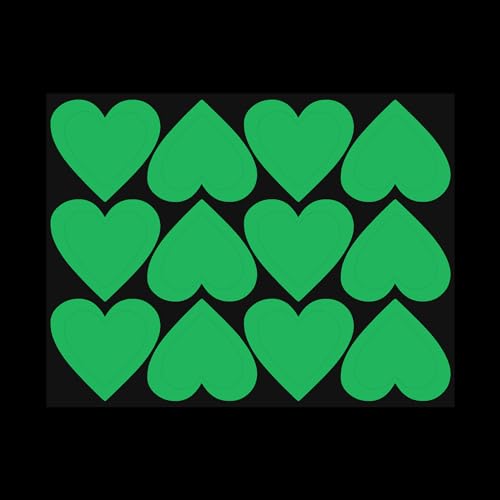 MECCANIXITY Glow in The Dark Heart Decals Decor Green Wall Stickers for Ceiling Bedroom Bedding Room 1 Set