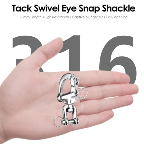 316 Stainless Steel Snap Shackle - 2-3/4 Inch, 2Pcs Quick Release