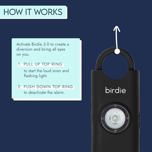 Personal Safety Alarm for Women – Rechargeable with Loud Siren & Strobe Light