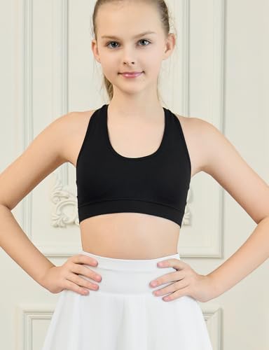 Supportive Girls Training Bra - Seamless Sports Bras Pack of 5 - Large - Sort-b