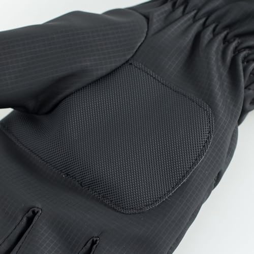 Waterproof Sherpa-Lined Ski Gloves for Men & Women - Black