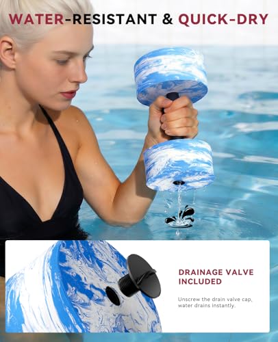 3-in-1 Aquatic Exercise Dumbbells - Adjustable Water Weights - Blue