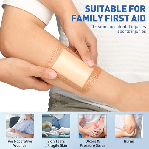 12 Pack Silicone Foam Dressings - 3.2" x 4" Waterproof Bandages