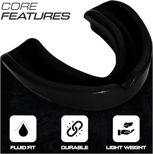Kids Sports Mouth Guard with Case - BPA Free, Black
