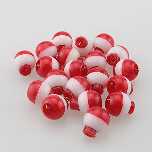 Fishing Bobber 20PCS Red and White 13mm ABS Plastic Floats
