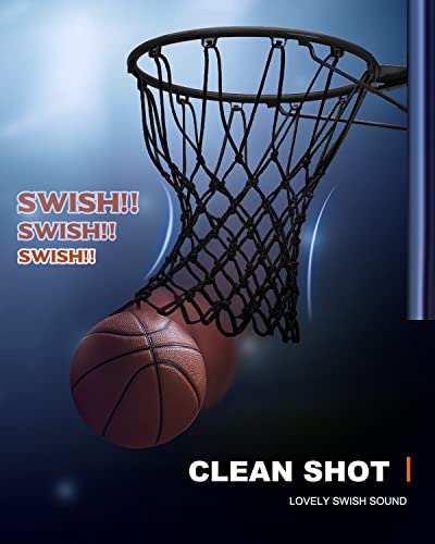 Heavy Duty Basketball Net Replacement - 12 Loops, 21" - Black