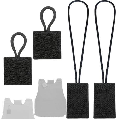Terixe 4 Pack Mic Clips for Law Enforcement – 2 Long & 2 Short, Black Radio Mic Holders
