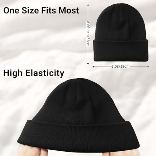 Cuffed Knit Beanie for Women & Men - One Size - White
