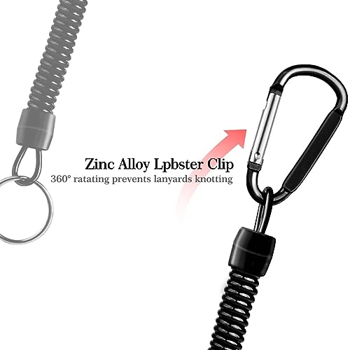 Flexible Anti-Lost Spring Coil Leash - Black, 47" Stretchable Safety Cord