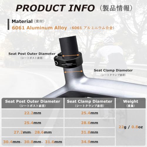 Bicycle Seat Post Clamp - Aluminium Alloy, 34.9mm - Black