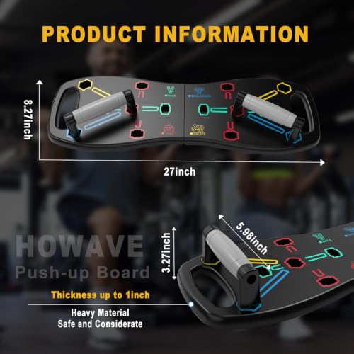 Push Up Board for Home Gym - Portable Black-Grey Strength Training Equipment