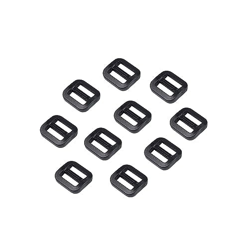 Heavy Duty Plastic Tri Glide Slide Buckle Adjusters - 10 Pack (3/8" / 10mm)