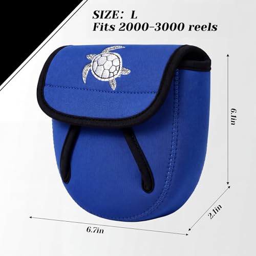 Teyva Daily Blue Neoprene Fishing Reel Covers - 3 Pack for 2000-3000 Series Spinning Reels
