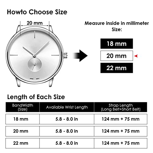 20mm Black Silicone Rubber Watch Band with Stainless Steel Buckle