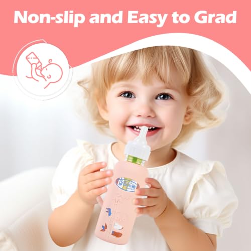 Silicone Bottle Sleeves for Dr. Brown's Glass Baby Bottles - 3 Pack, Pink 2