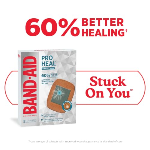 Extra Large Adhesive Bandages with Hydrocolloid Gel Pads - 5 Count