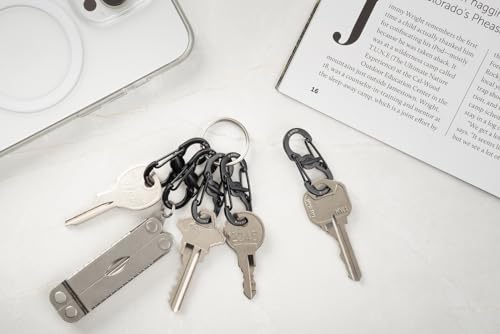 MicroLock Stainless Steel Carabiner Clip - Durable Key Holder (5 Pack)