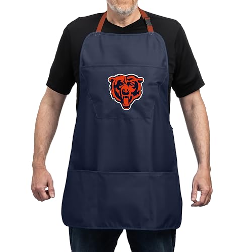 Chicago Bears Cooking Apron - Navy Blue, Adjustable with Pockets